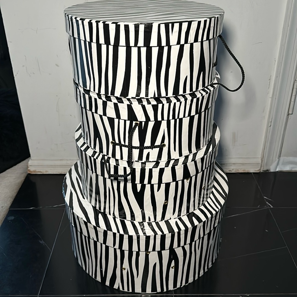 Zebra storage boxes